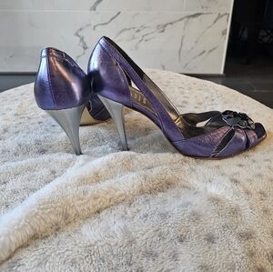 Bagatt Italy Elegant Metallic Purple w/ Silver & Gemstone Heels - EU39 - NIB